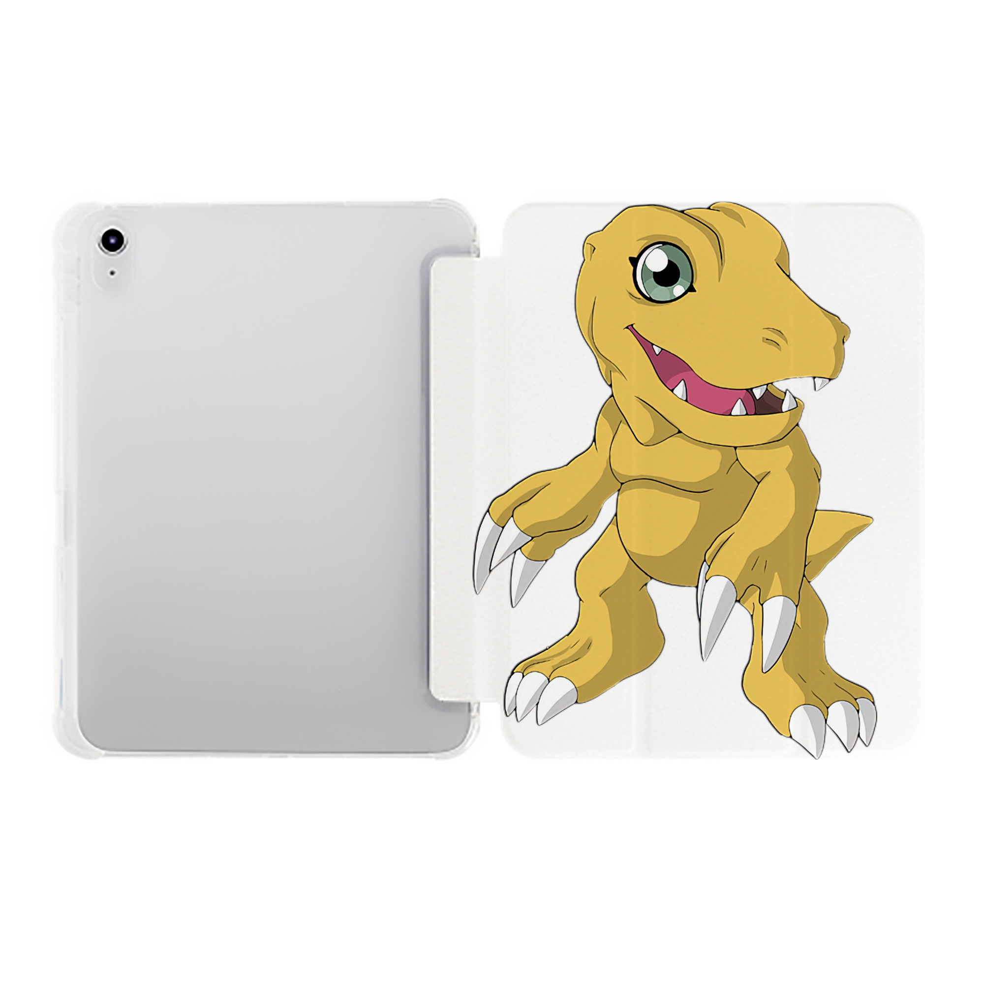 （画像用） Digimon デジタルモンスター/デジモン IPad ケース ペン収納付き 三つ折りスタンド PUレザー×シリコン 対応機種9.5/10.5/10.9インチ